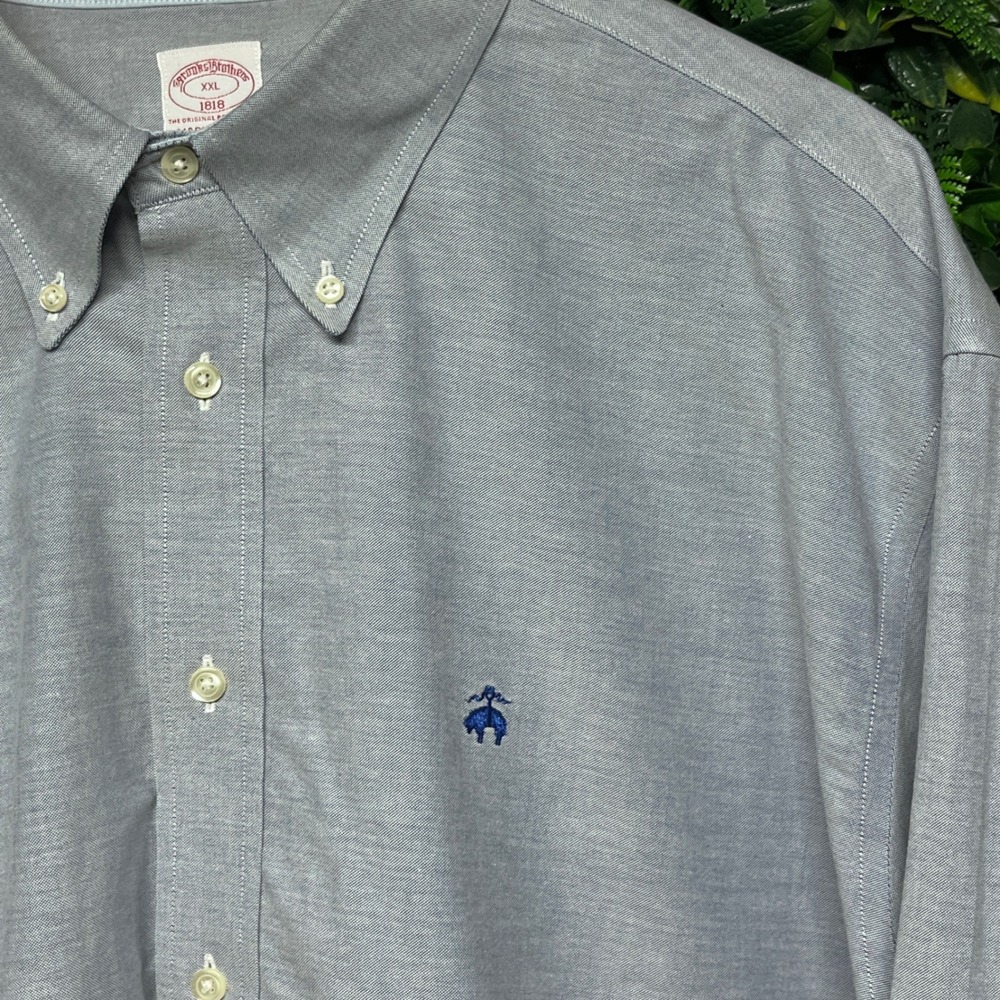 Brooks Brothers Mens Oxford Shirt XXL Light Blue Madison Fit 3870 - Picture 6 of 8